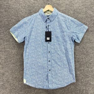 New Eight Avenue Shirt Boys S Small Blue Button Up Collared Short Sleeve Cotton
